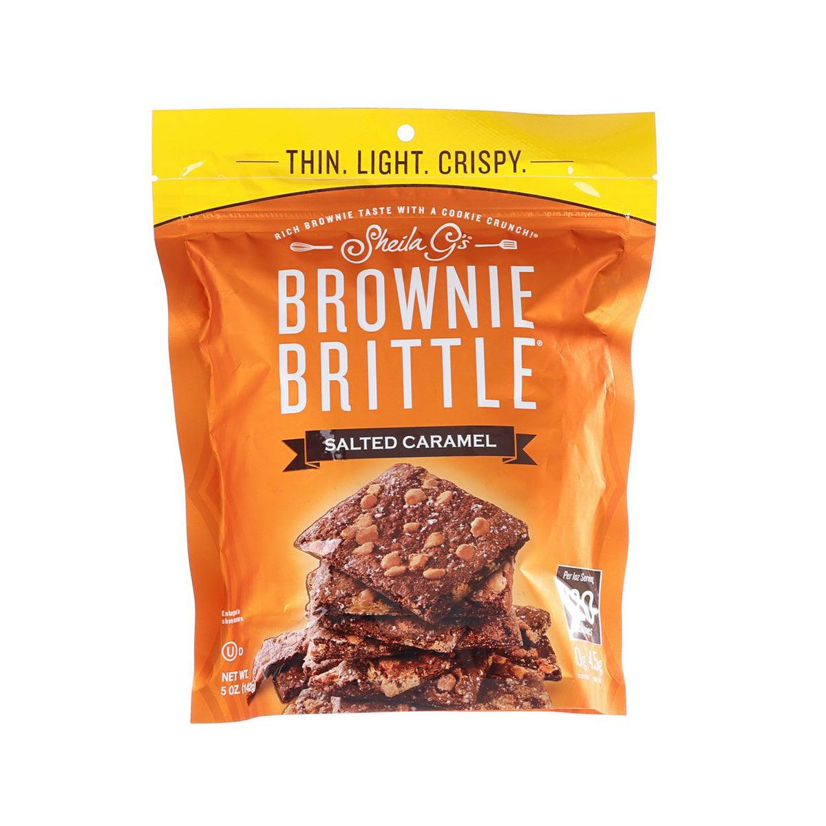 SHEILA G'S brownie brittle salted caramel snack bag, thin crisp cookies