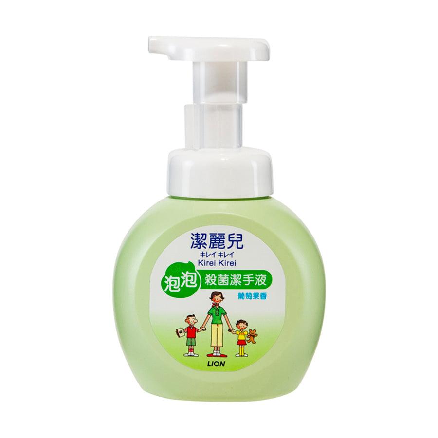 KIREI foaming hand soap dispenser, green bottle with white pump and front label