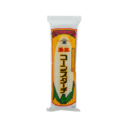 Corn starch pouch with front label in yellow and green, 250g