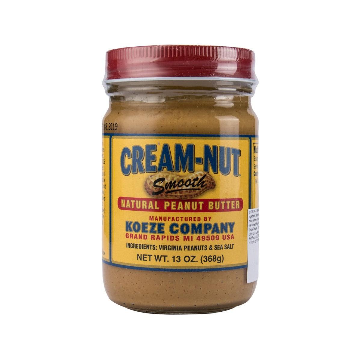 Cream-Nut Natural peanut butter jar, Smooth, 368g