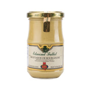 Edmond Fallot mustard jar, beige Dijon-style paste in glass with gold lid