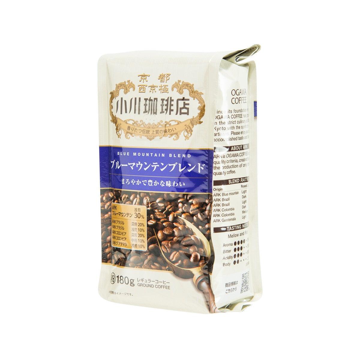OGAWA COFFEE Blue Mountain Blend ground coffee bag, side view, 180g