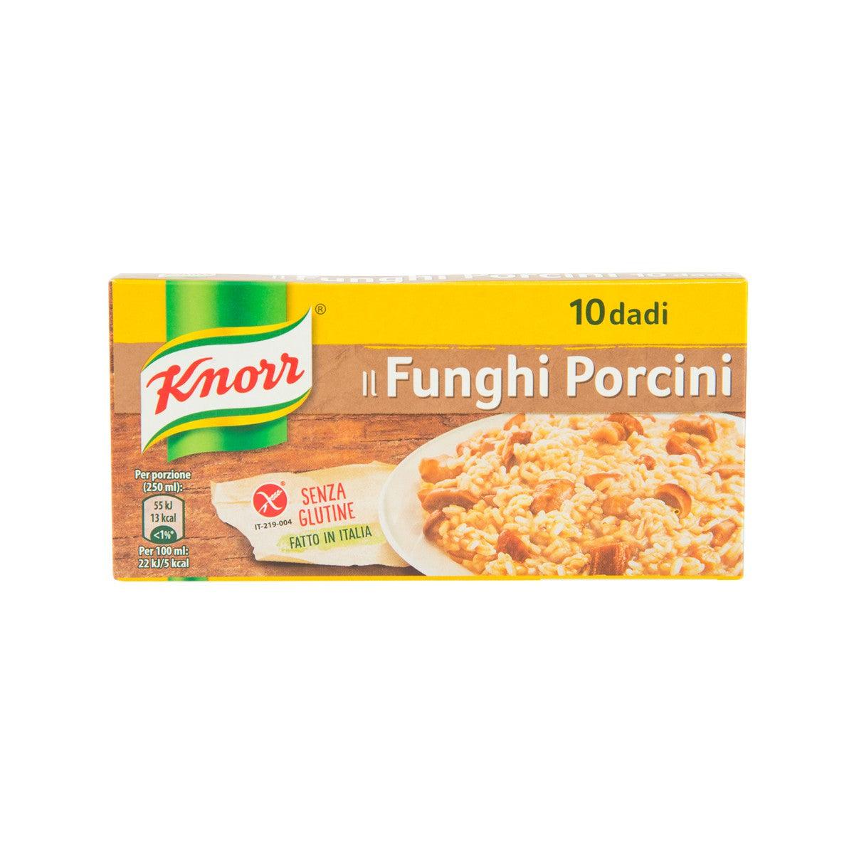 KNORR porcini stock cubes box, 10 cubes; brown mushroom flavor