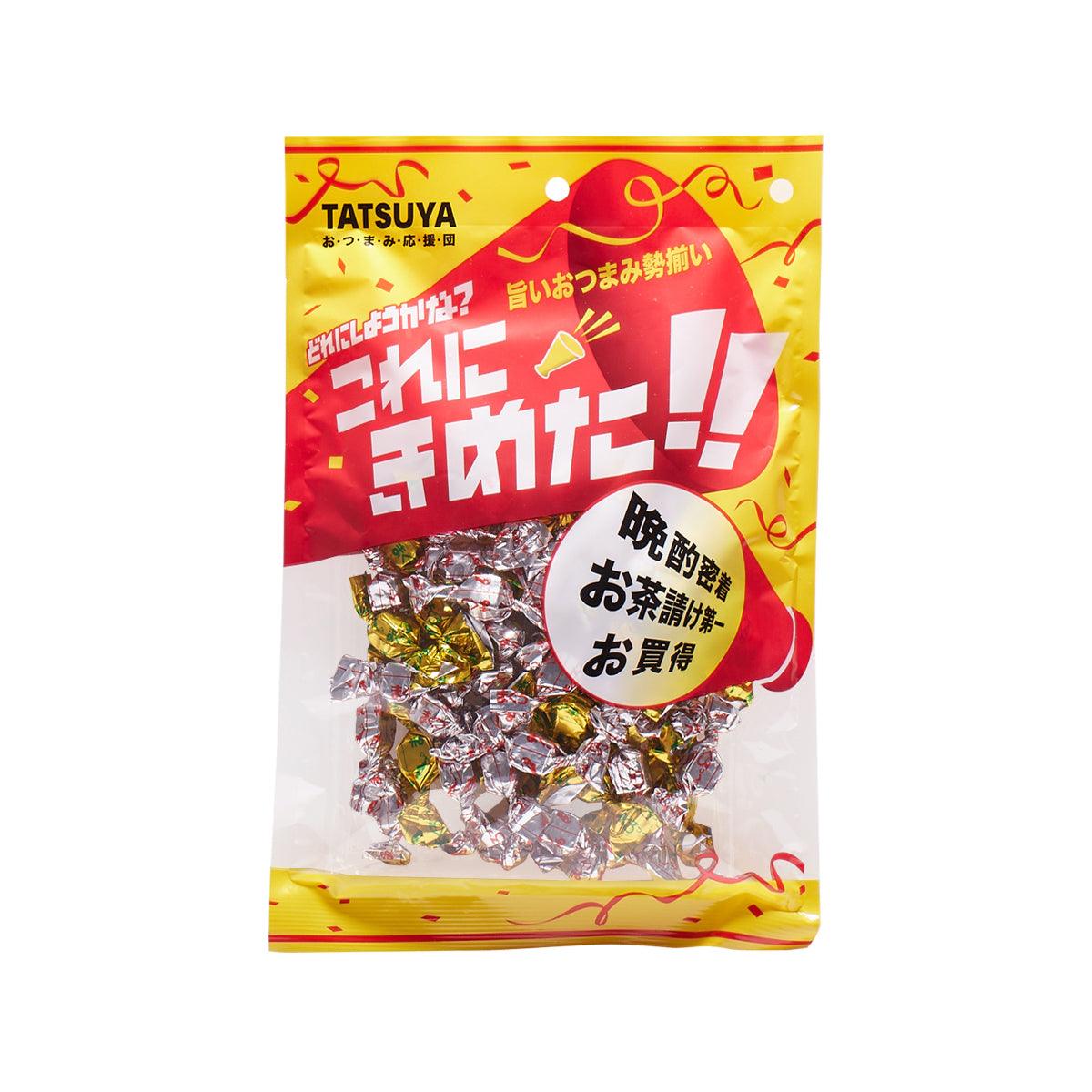 TATSUYA seasoned tuna fish cube snack, 68g pouch, red and gold foil style