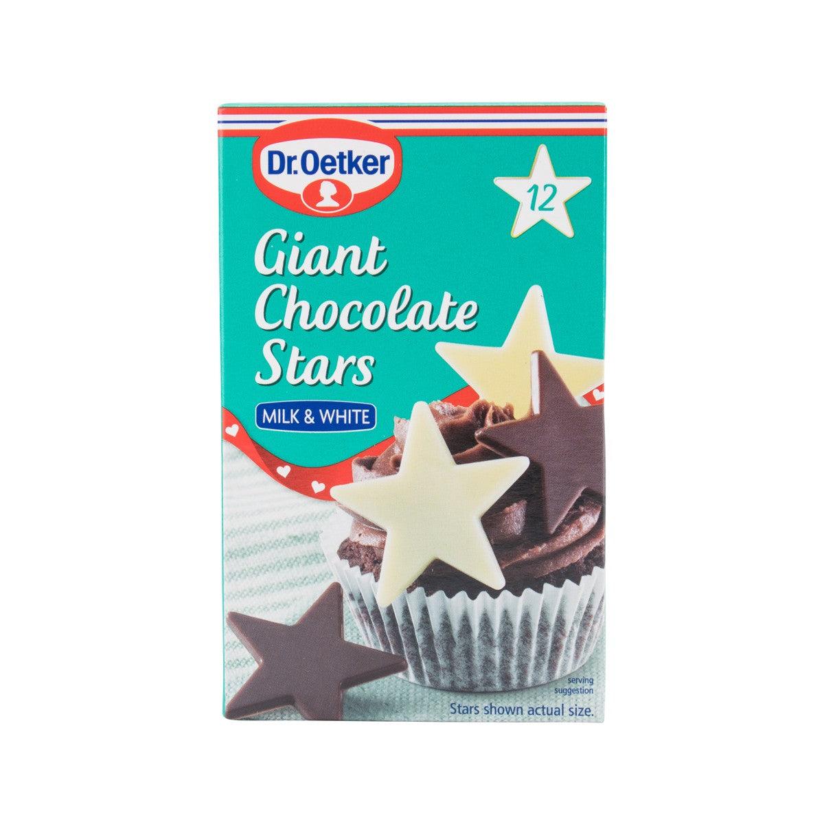 DR.OETKER Giant milk & white chocolate stars box, 12 stars