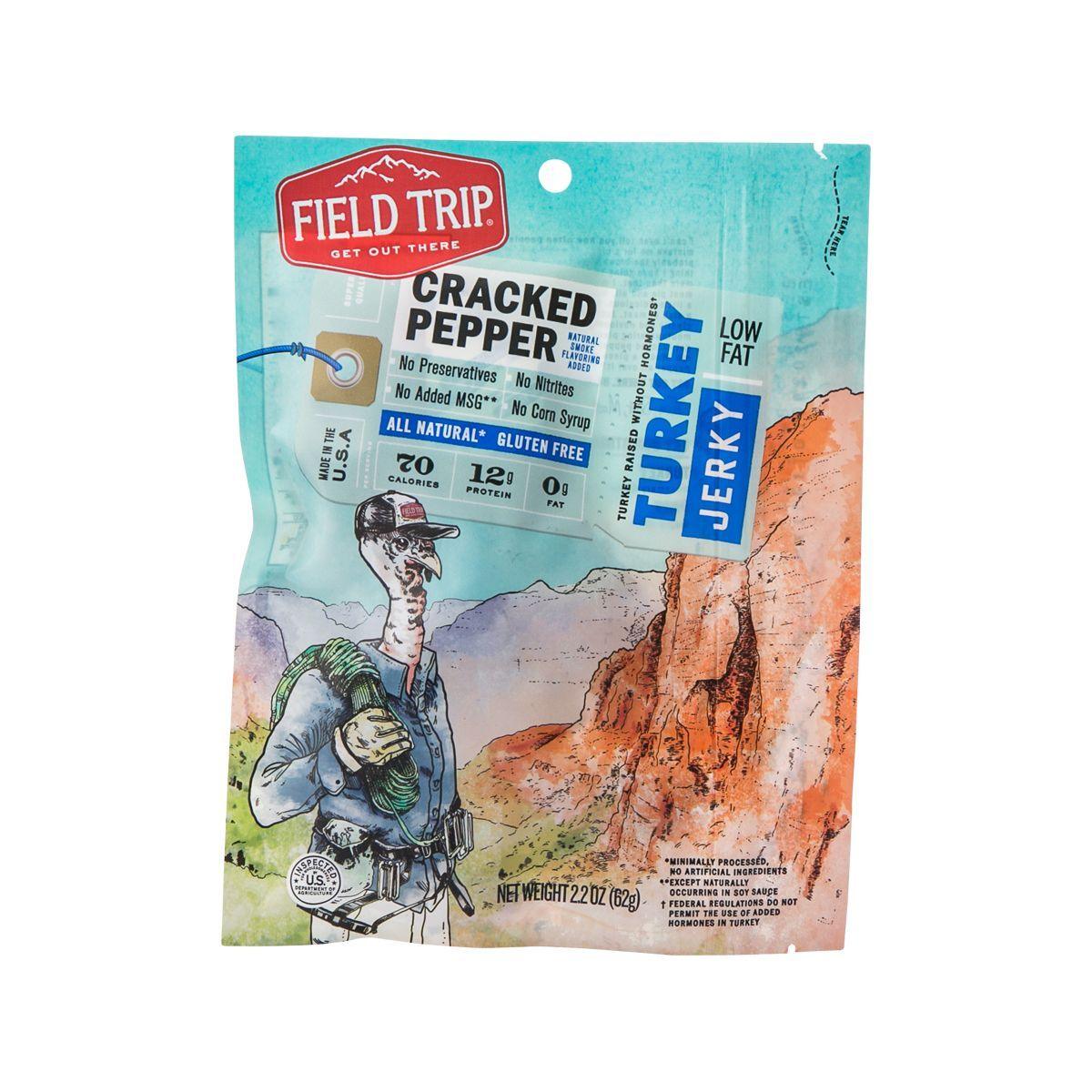 FIELD TRIP cracked pepper turkey jerky snack bag, 2.2 oz