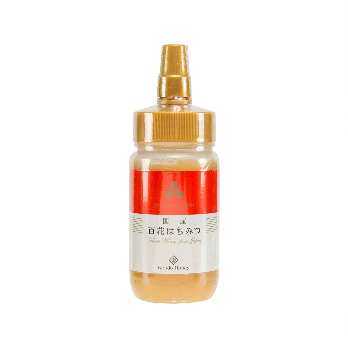 KONDO HONEY FACTORY forest honey bottle with gold spray cap, amber glass (250 g)