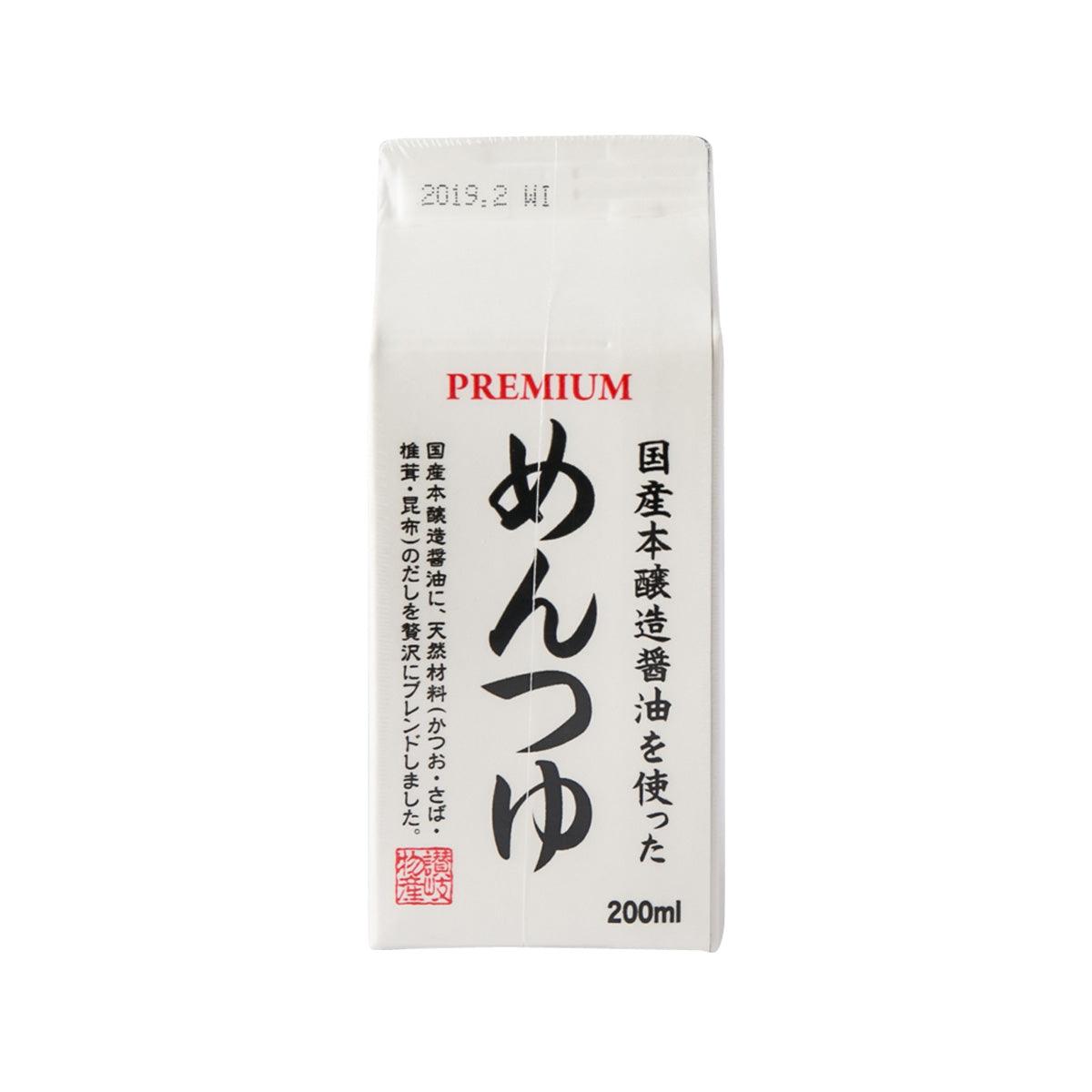 Premium mentsuyu noodle sauce carton, 200 mL, front label