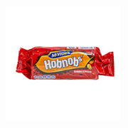 Dark chocolate Hobnobs biscuit pack, red wrapper with McVitie's logo