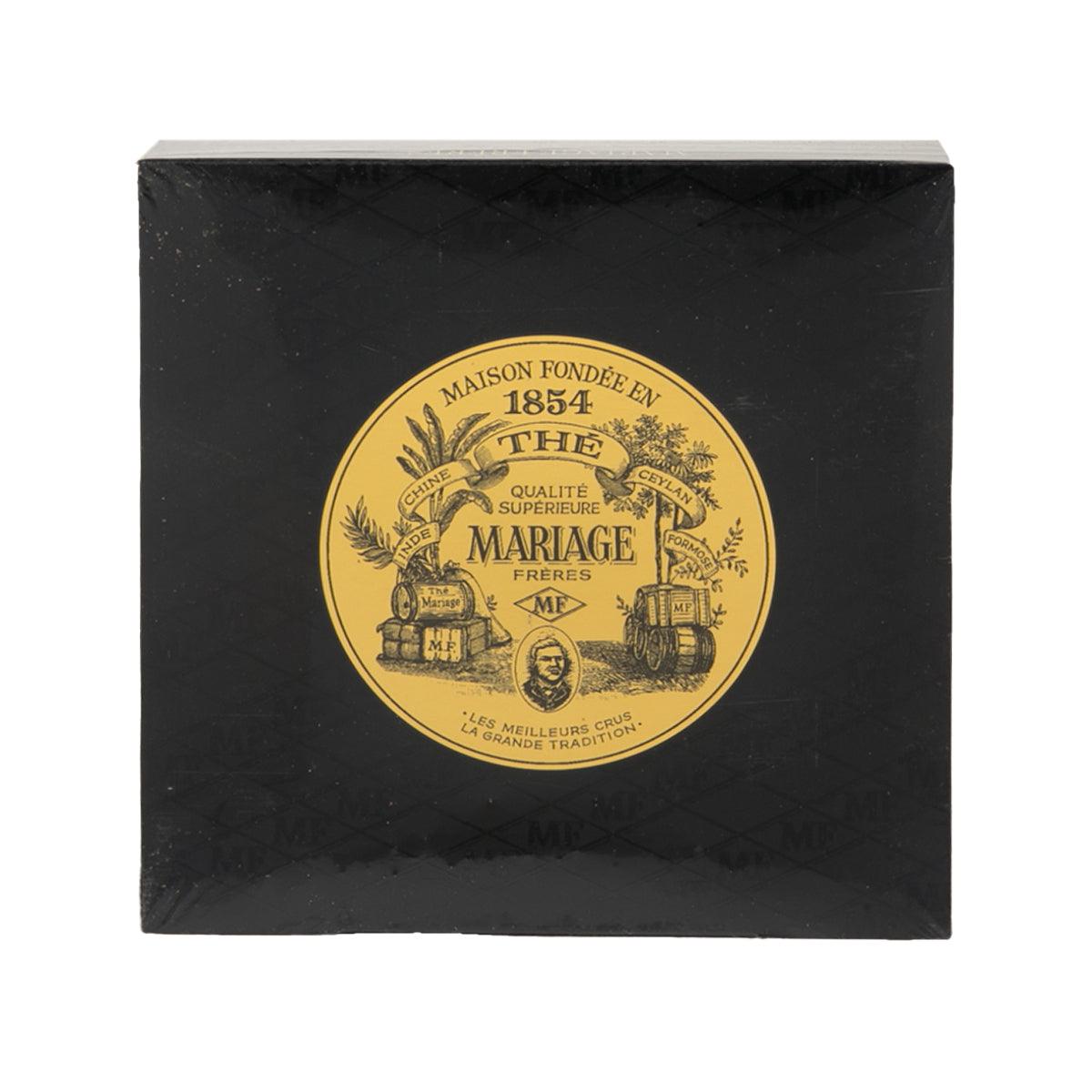MARIAGE FRERES Blanc & Rose tea bag box, black with gold seal