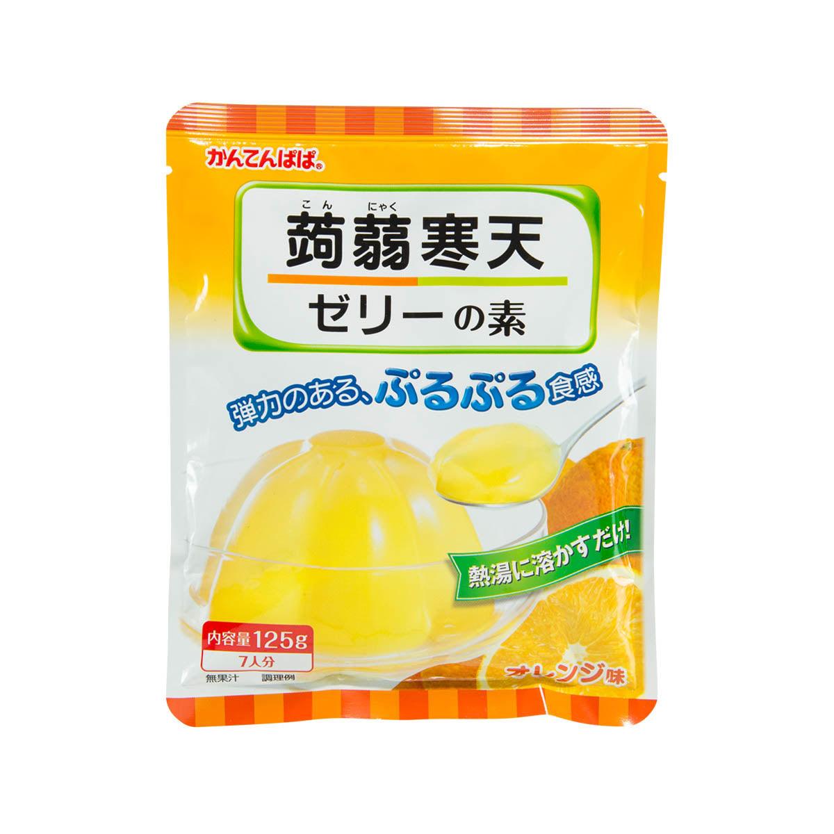 Orange-flavored jelly mix pouch, 125g, agar-konnyaku