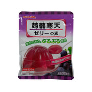 Grape konnyaku & agar jelly mix packet, purple pouch with red jelly illustration