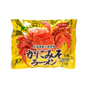 COROKU crab and miso ramen noodle soup packet, yellow with crab illustration