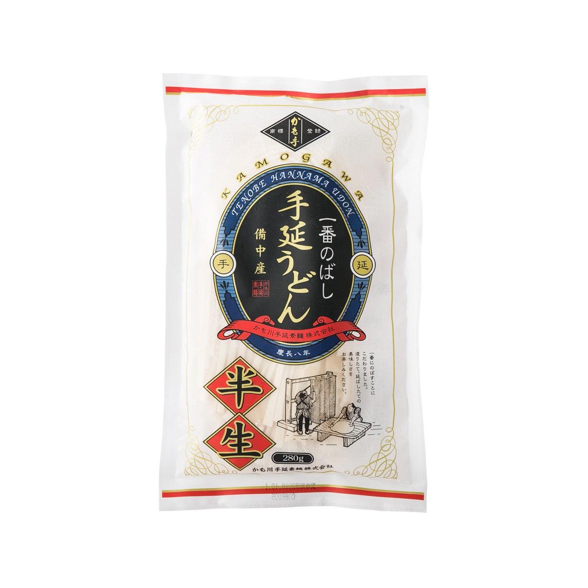 KAMOGAWA semi-dried udon noodle pouch with front label, 280g