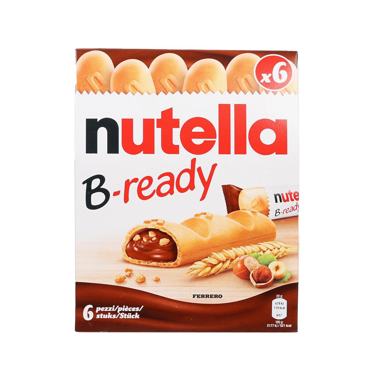 Nutella B-ready stuffed wafer biscuits with hazelnut cocoa spread, 132 g box