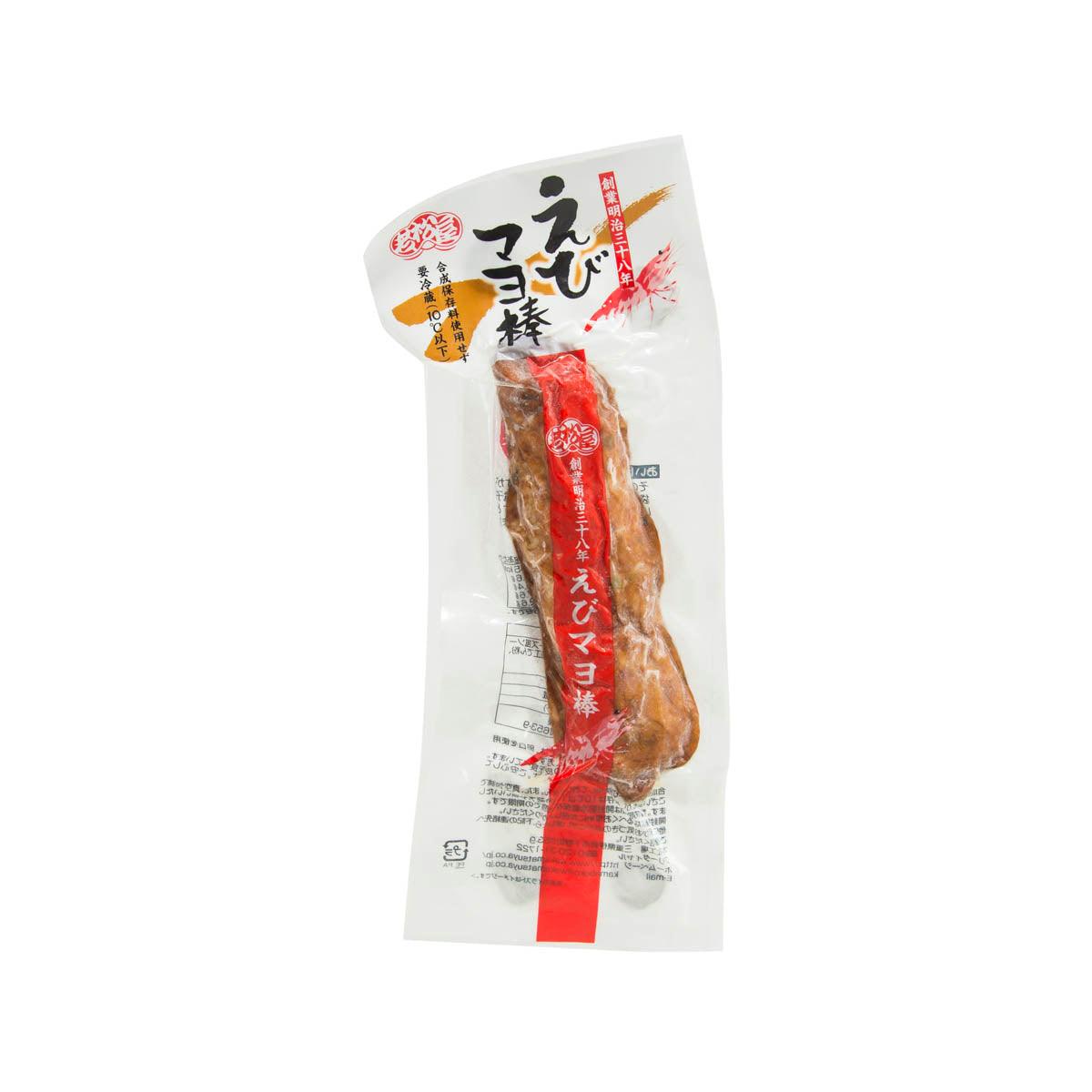 Fried shrimp fish cake snack in sealed pouch with red label