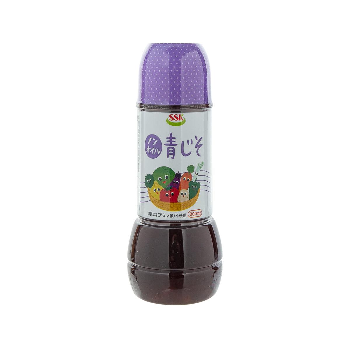 Non-oil green perilla dressing bottle, 300 mL, with purple cap and label