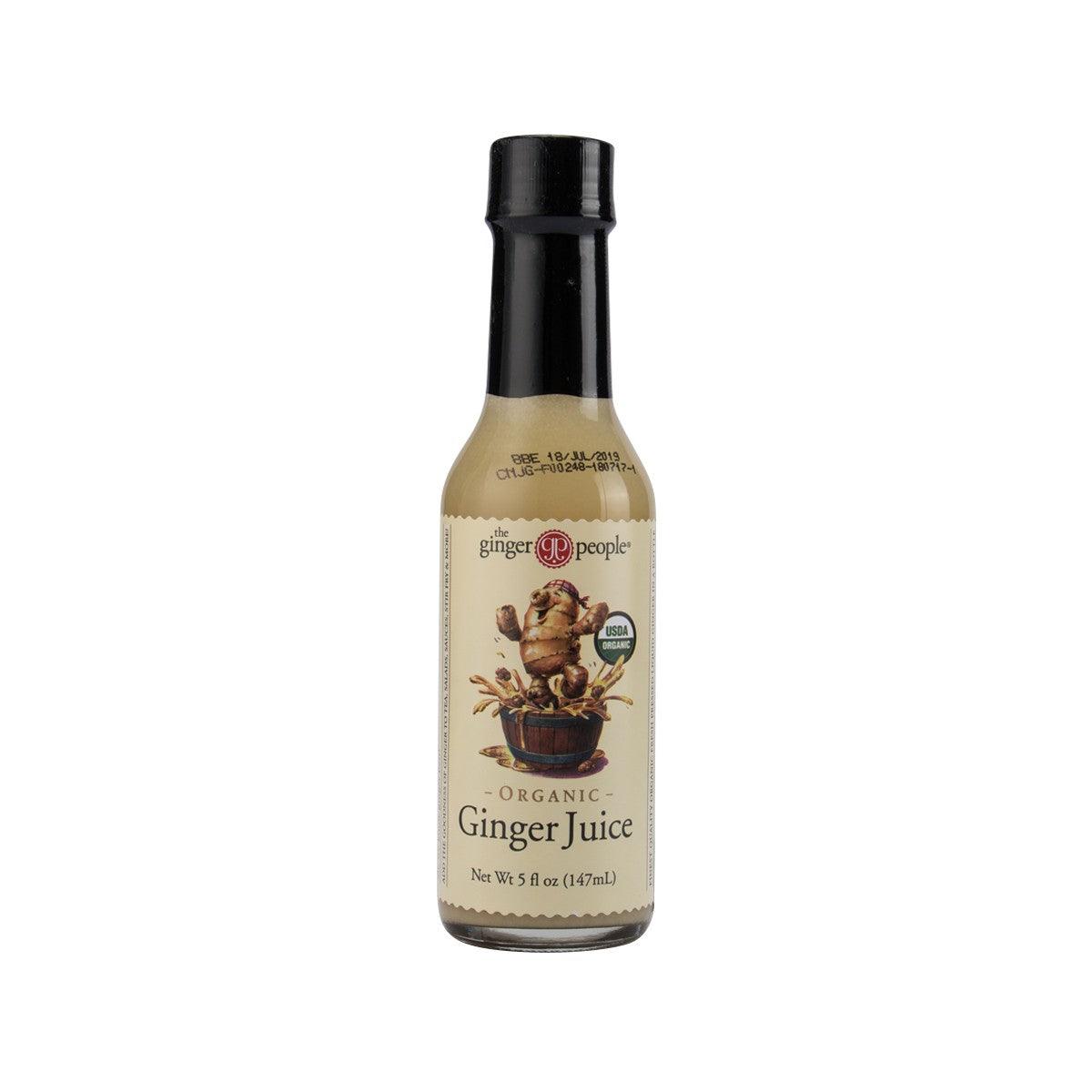 THE GINGER PEOPLE organic ginger juice bottle, 147 mL, black cap, beige label