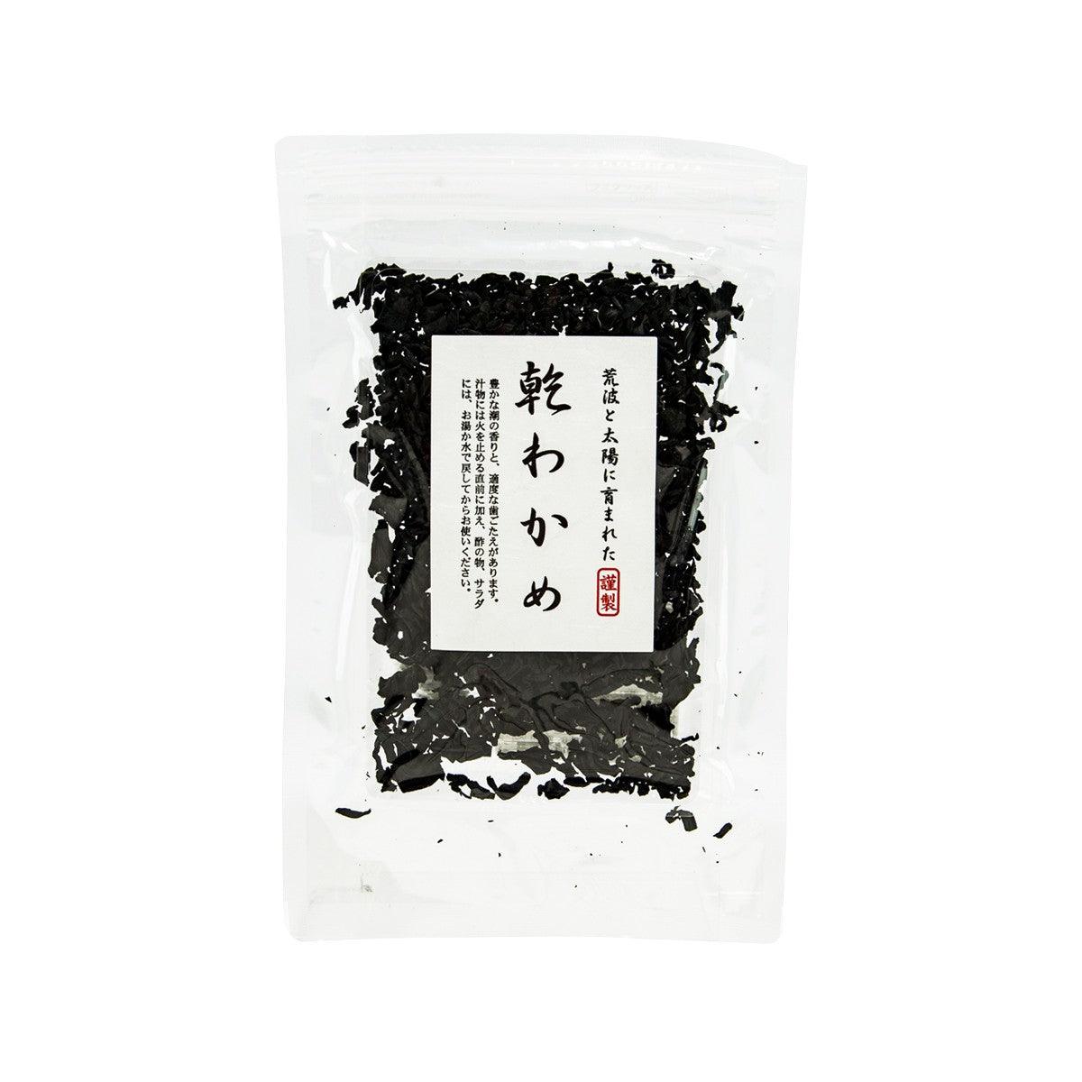 KITASANRIKU dried wakame seaweed pouch, 20g, filled with dark shredded seaweed