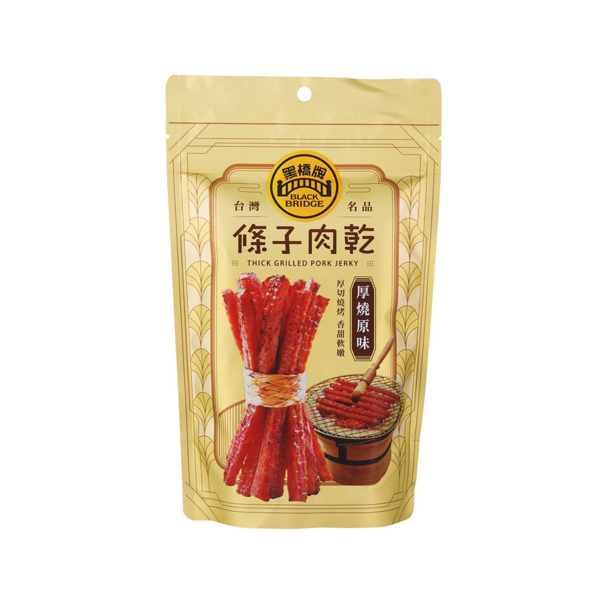 Pork jerky pouch with grilled snack sticks in a paper-style bag, 110g