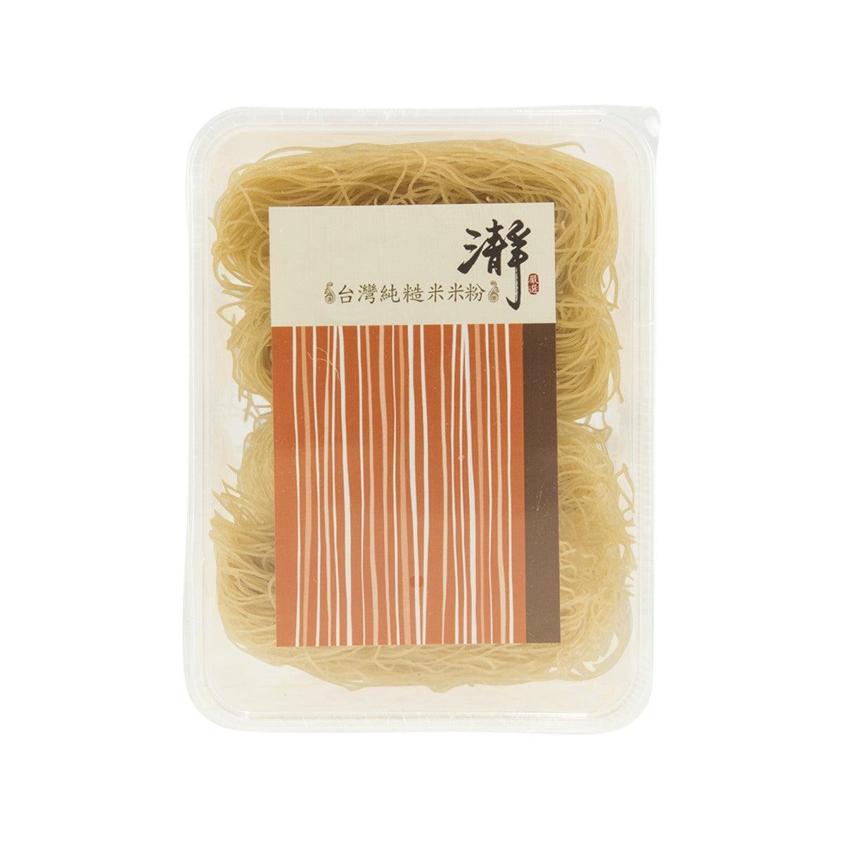 CHING brown rice noodles in clear plastic tray with front label, 195g