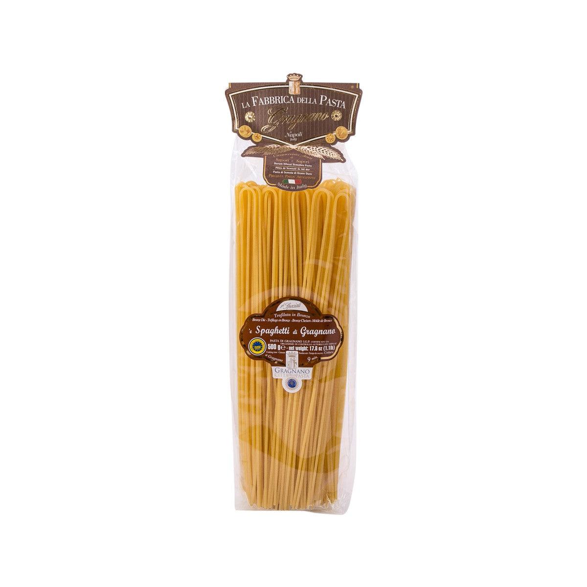Artisanal spaghetti 500g bag with front label