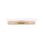 Wooden rolling bar, light tan, in clear plastic sleeve with end label