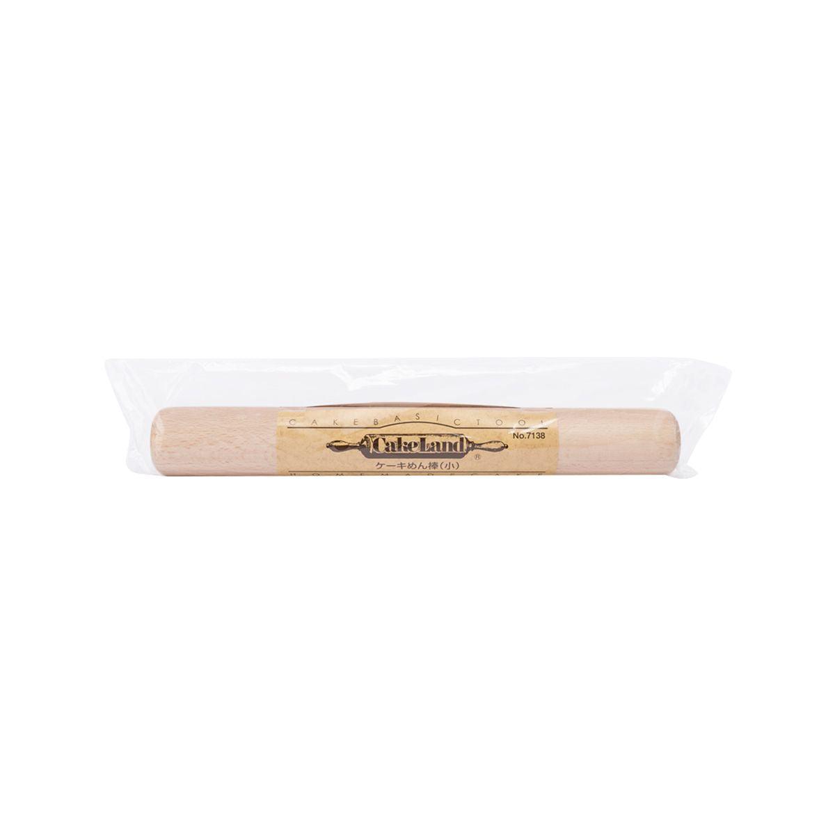 Wooden rolling bar, light tan, in clear plastic sleeve with end label