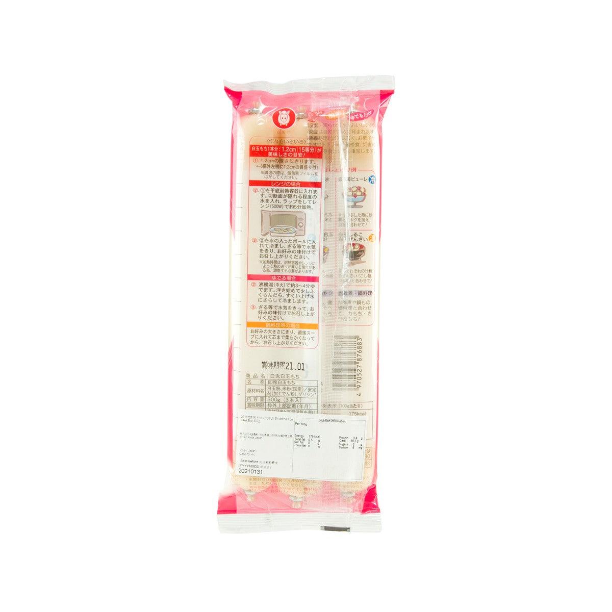 AWAJISEIFUN shiratama rice cake sticks 300g back of package with product details