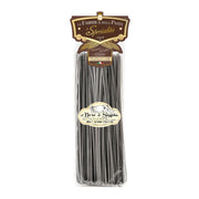 Squid ink linguine pasta 500g in retail package, dark charcoal pasta sticks visible