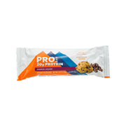 Protein bar wrapper with orange front, cookie dough flavor, 20g protein