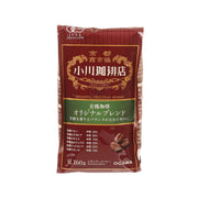 Maroon OGAWA organic original blend whole-bean coffee pouch, front label