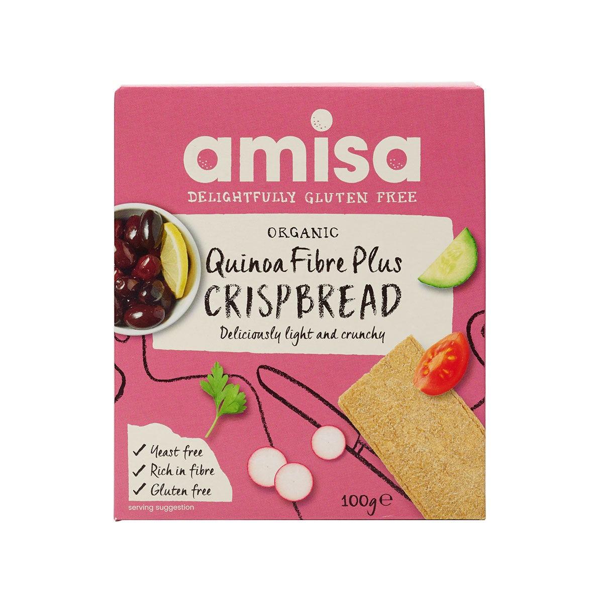 AMISA organic quinoa fibre plus crispbread box, 100g