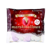 MEIDI-YA strawberry & milk marshmallow pouch, red foil bag with strawberry graphic