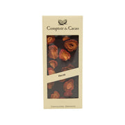 COMPTOIR DU CACAO dark chocolate with strawberry bar in beige box, front view