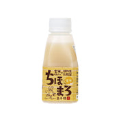 Rice amazake drink bottle with front label, pale cream liquid