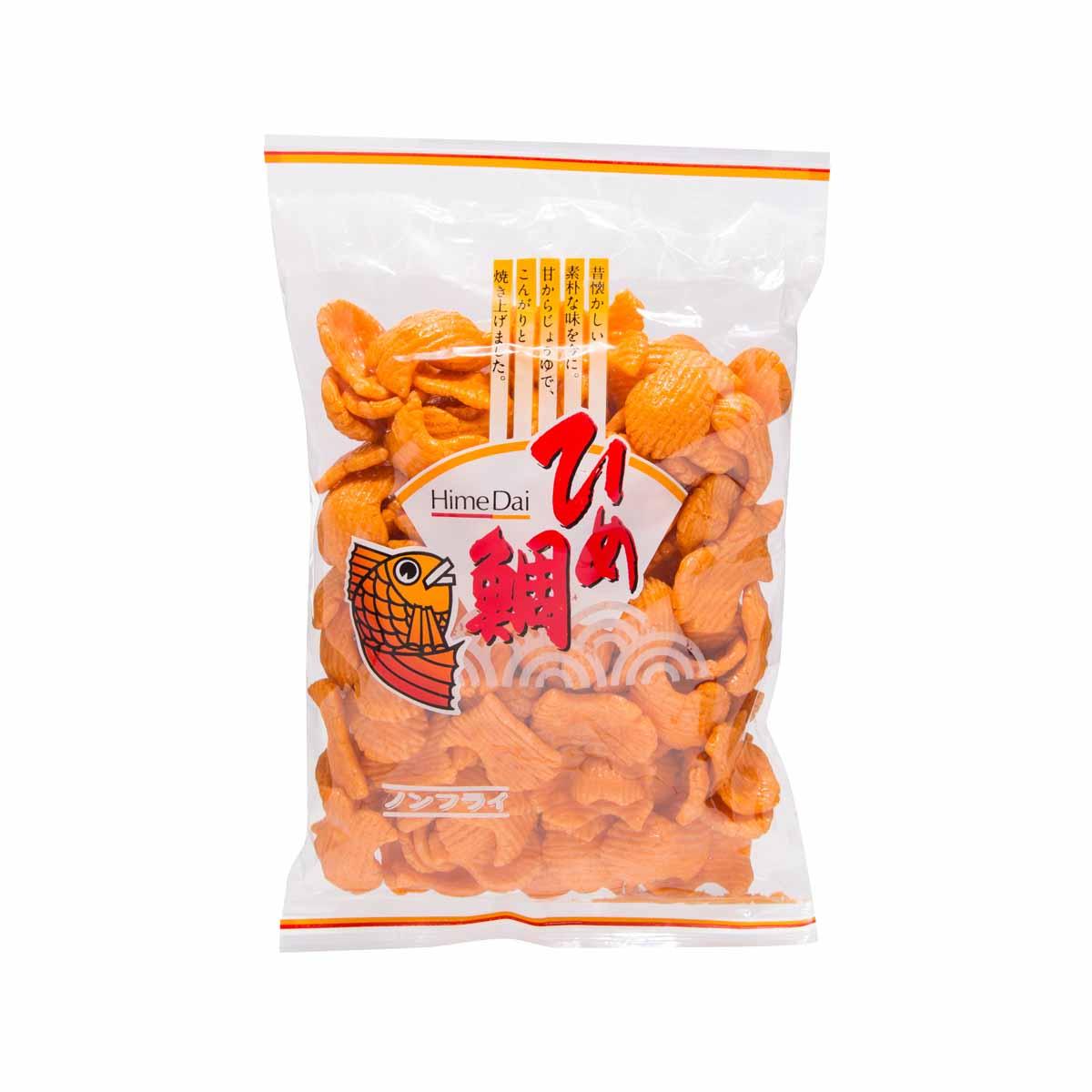 Red snapper shaped cracker bag, 80g, orange fish-shaped snacks