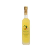 PRONOL Limoncello cream liqueur bottle, gold cap, yellow label on clear glass.