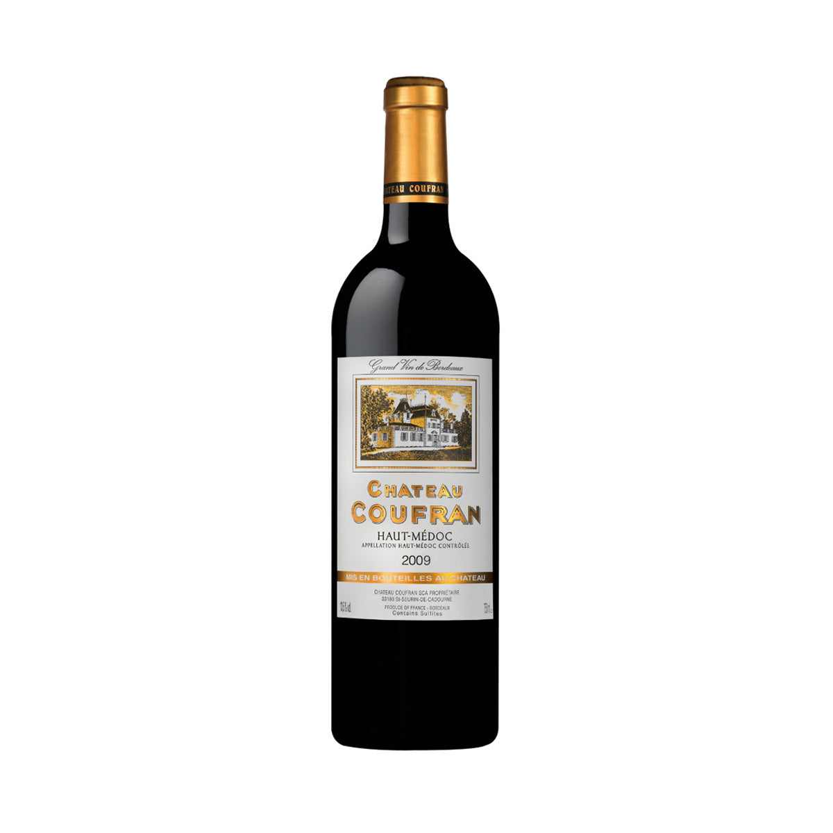CH COUFRAN Haut-Médoc 2009 red wine bottle, 750 mL, front label