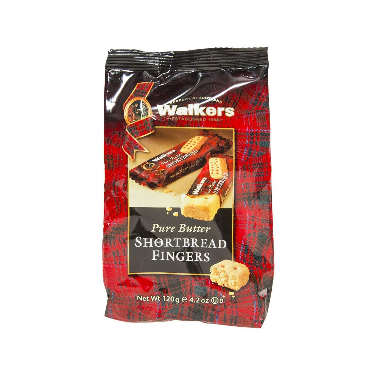 WALKERS Pure Butter shortbread fingers single pack, red foil bag, 120 g