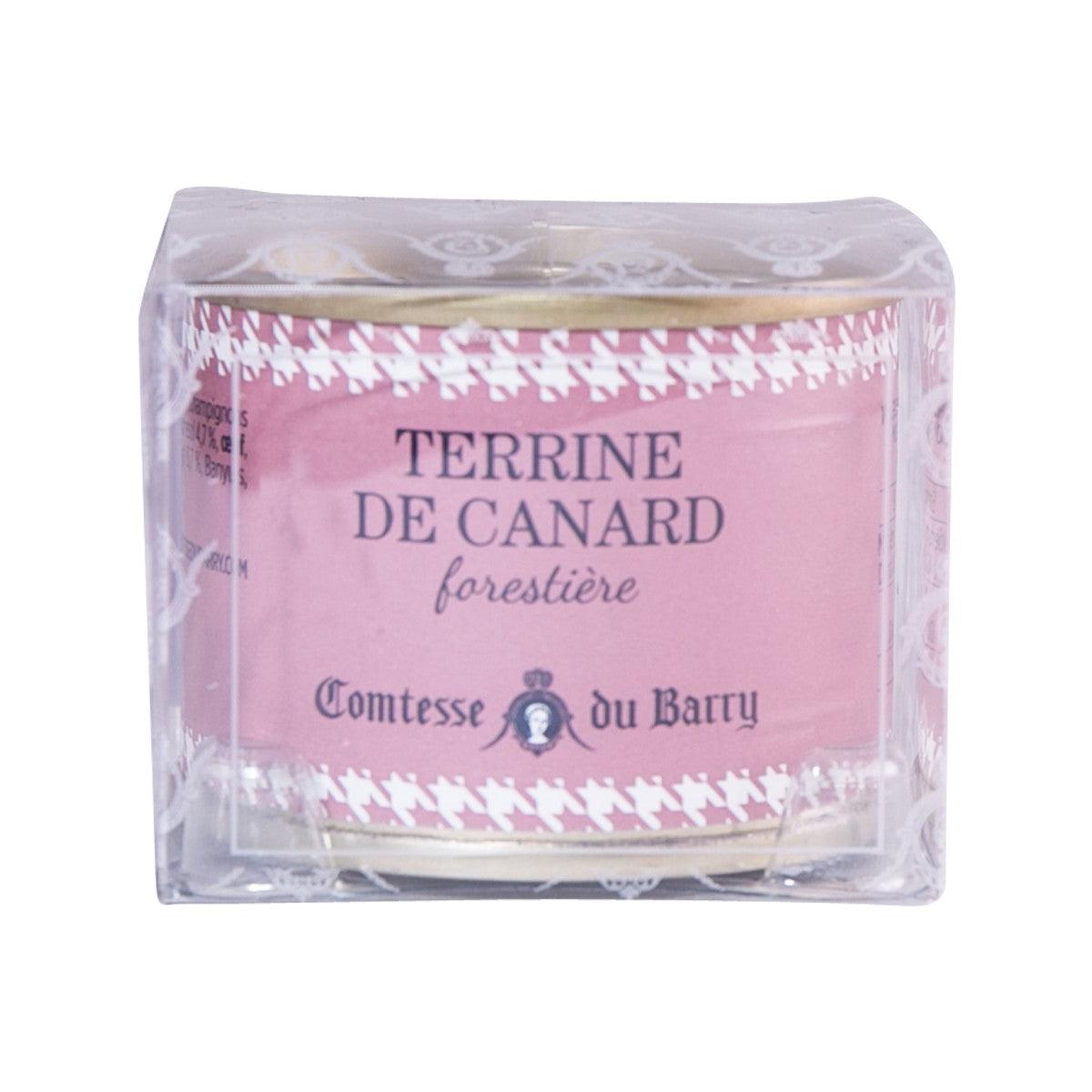 Pink duck terrine can labeled Terrine de Canard with Comtesse du Barry logo