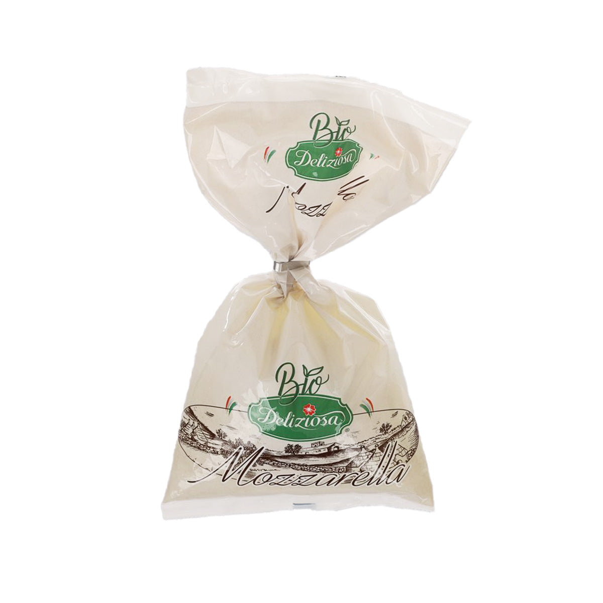 DELIZIOSA organic mozzarella cheese in sealed plastic bag, 425g