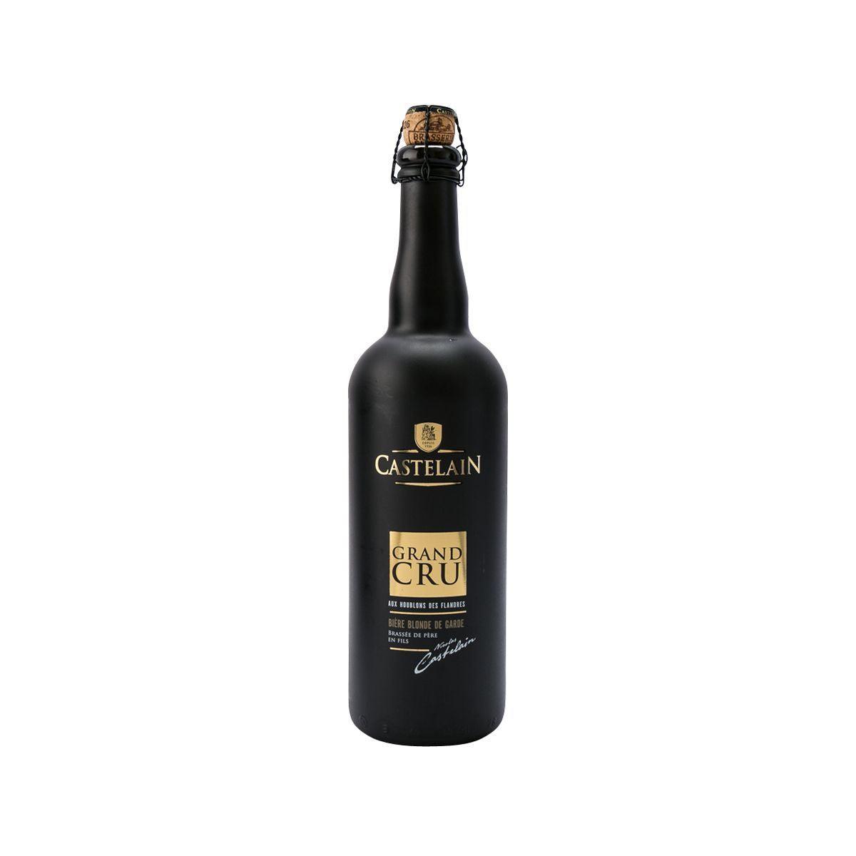 CASTELAIN Grand Cru Blonde beer bottle, black with gold front label