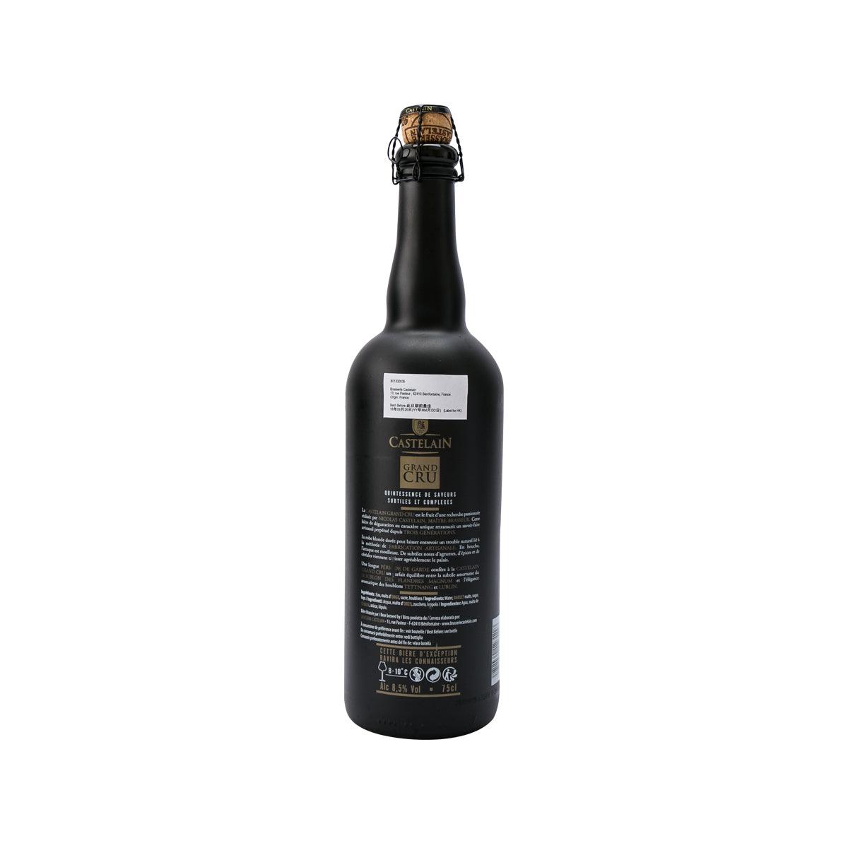 CASTELAIN Grand Cru Blonde beer bottle, black with white back label