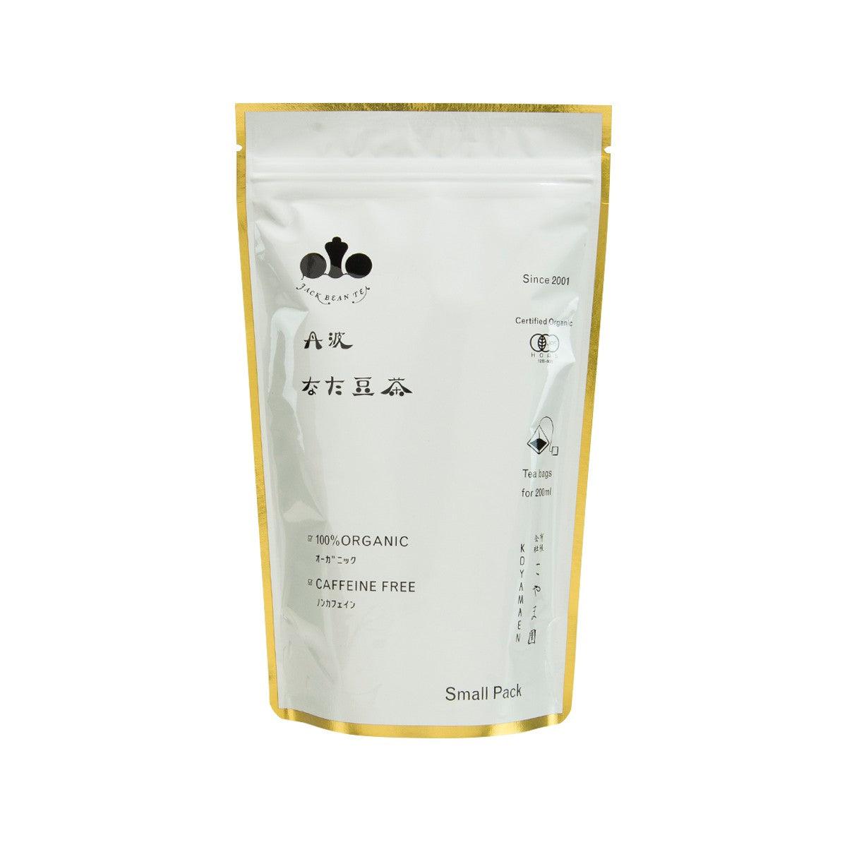 KOYAMAEN organic jack bean tea bag pouch, small pack, front view, caffeine free