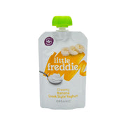 Creamy banana Greek-style yogurt pouch, organic, 100g, Little Freddie.