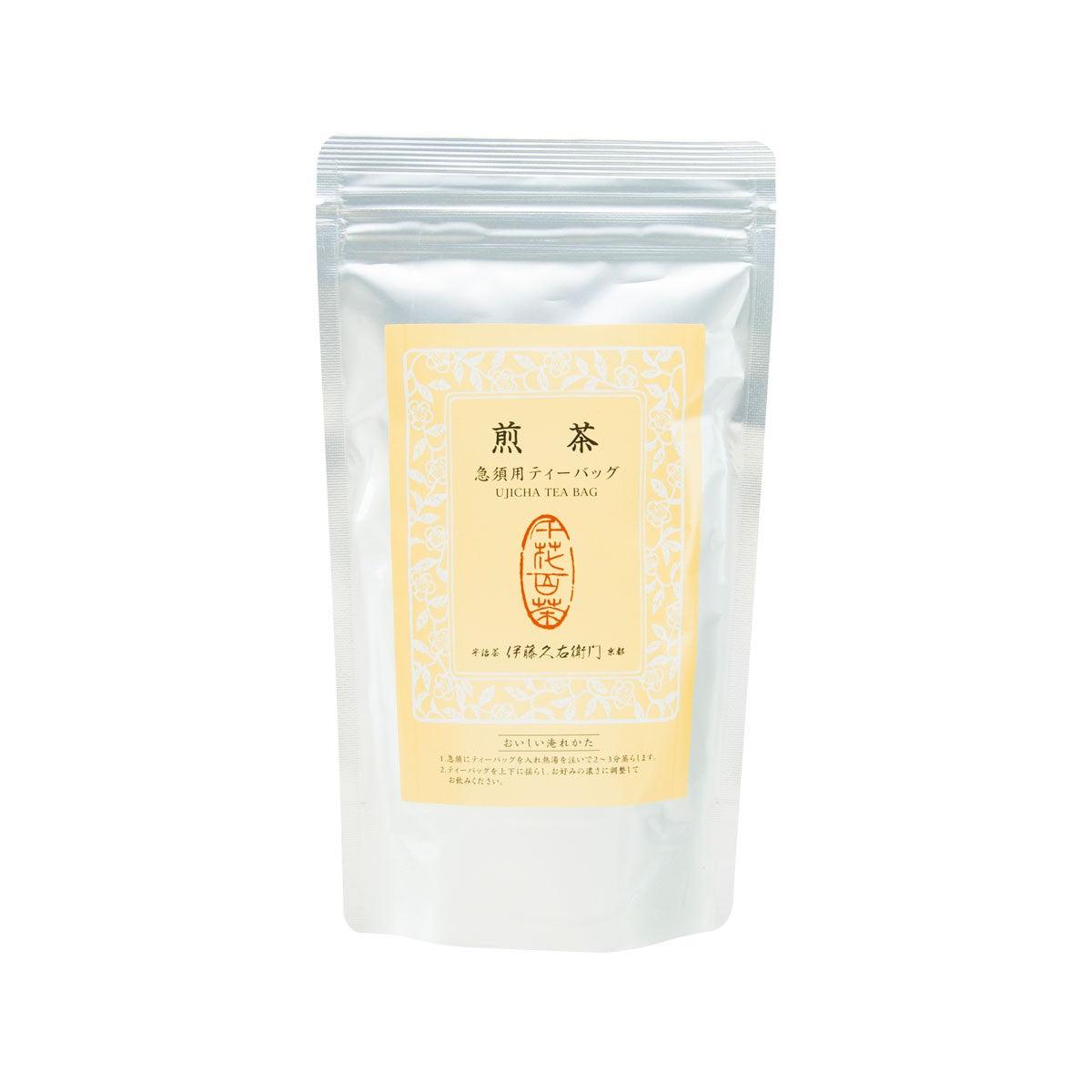Uji sencha tea bag foil pouch with front label, 12-pack (5g each)