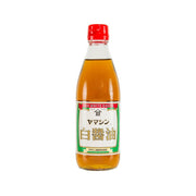 YAMASHINJOZO white soy sauce bottle with red cap and amber liquid, front label