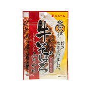 NINBEN beef rice topping pouch, 30g, red and white front with dish image