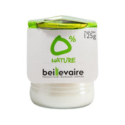 BEILLEVAIRE 0% fat yogurt Nature 125g cup with green-and-white lid and label.